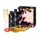 Shunga Body to Body Massagegel Erdbeere Prickelnder Wein – Bild 6