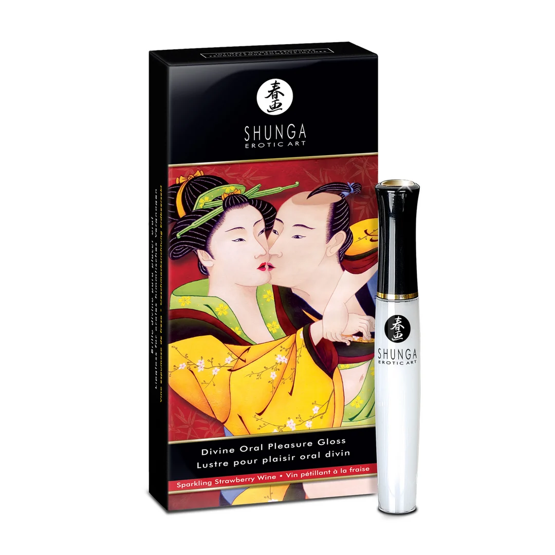 Shunga Divine Oral Lipgloss Erdbeere und prickelnder Wein – Bild 1