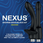 Analdusche – Shower Douche Duo Set für Einsteiger mit 2 Silikonaufsätzen, schwarz – Nexus – Bild 6