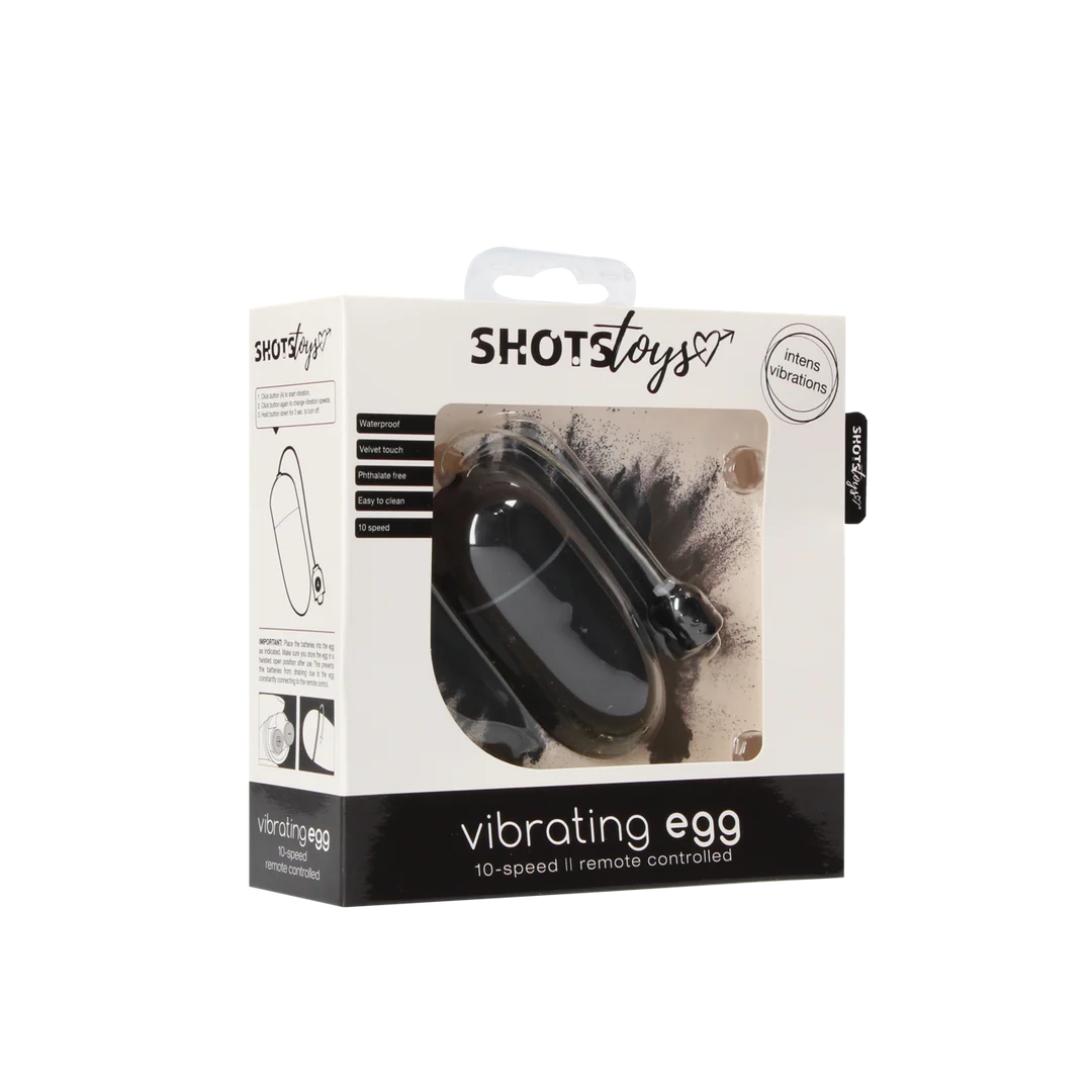 SHT024BLK_1_1 Vibratorei, 10 Stufen mit Fernbedienung, Schwarz, Shots Toys by Shots – Bild 1