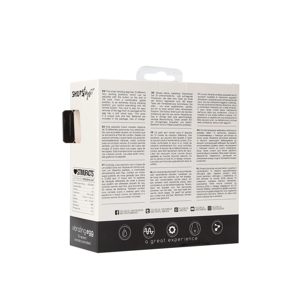 Vibratorei, 10 Stufen mit Fernbedienung, Schwarz, Shots Toys by Shots – Bild 2