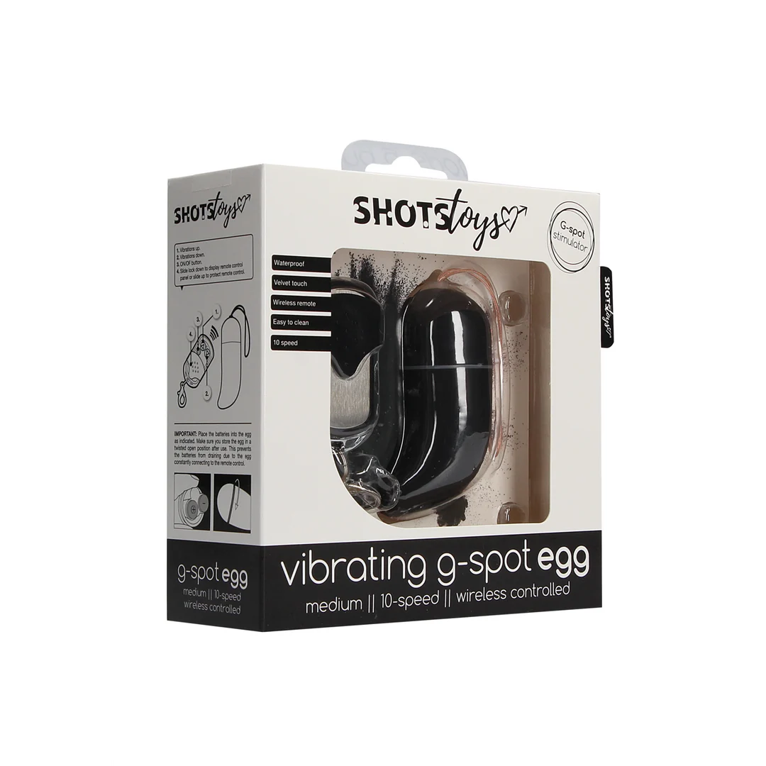 SHT088BLK_1 Vibrierendes Ei – kabellos mit Fernbedienung, 10 Einstellungen – Shots Toys Shots Toys by Shots – Bild 1