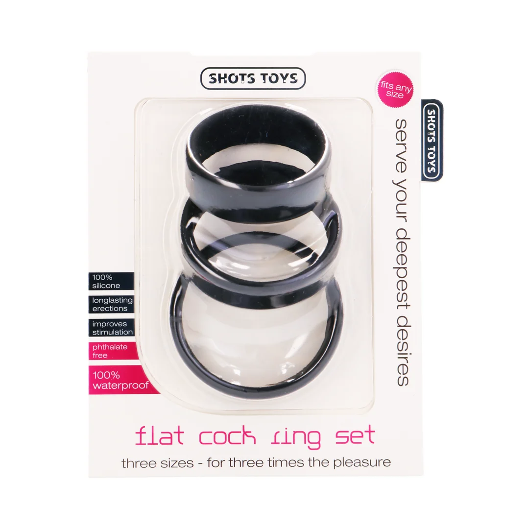 SHT390BLK_1 Shots Toys Flaches Cockring Set – Bild 1