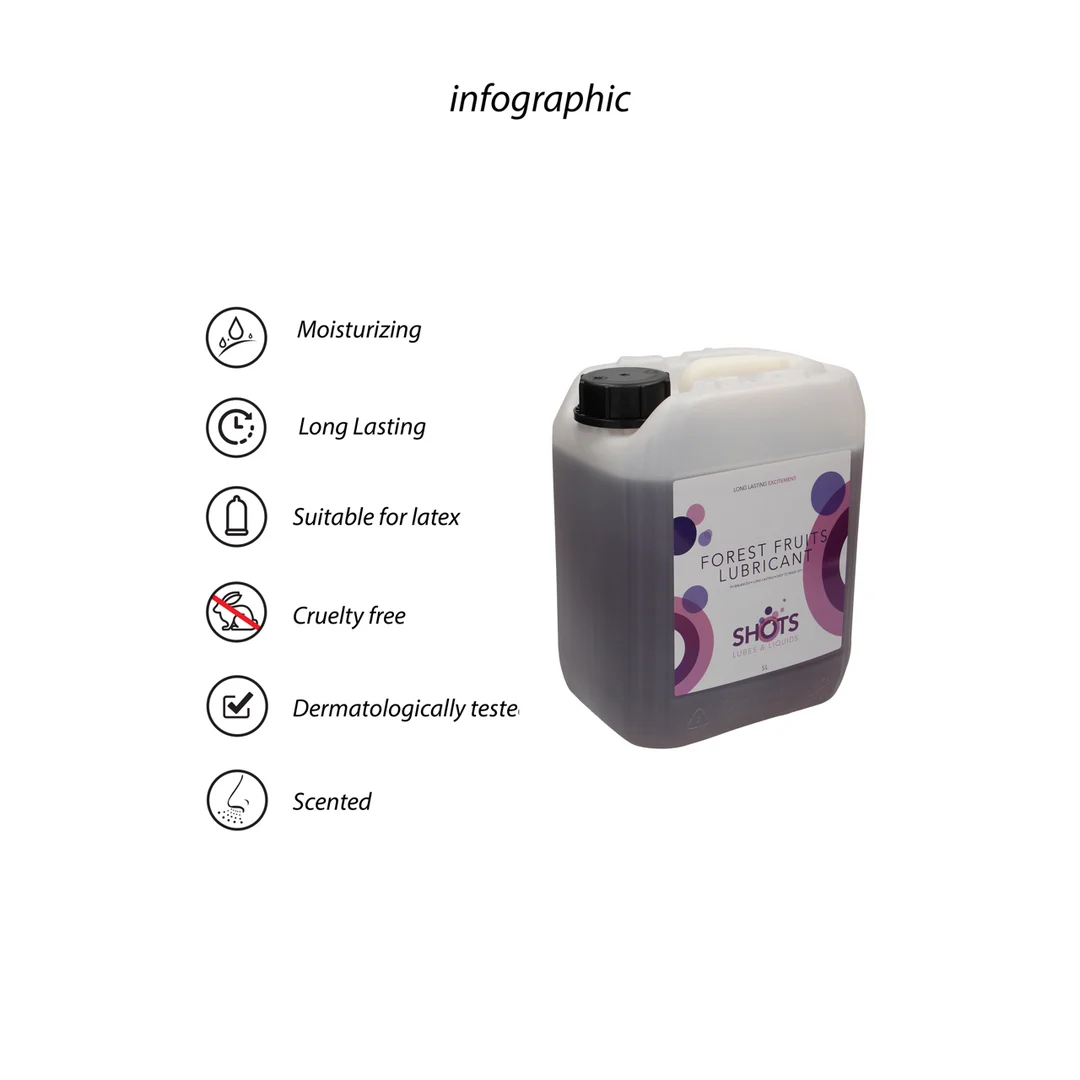 Gleitgel auf Wasserbasis – Für Latexkondome geeignet – Waldfrüchte – 1,3 gal / 5 l – Shots Lubes – Bild 3