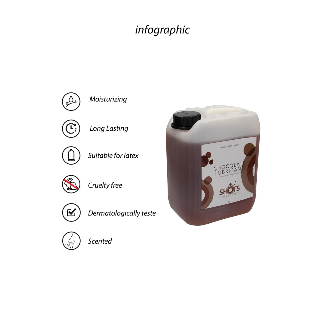 Aromatisiertes Gleitgel – Auf Wasserbasis, für die Verwendung mit Latexkondomen geeignet – Schokolade – 1,3 gal / 5 l – Bild 3