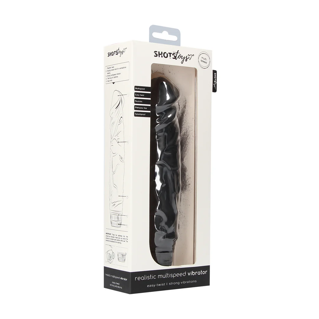SHT435BLK_1_1 Shots Toys realistischer Multispeed Vibrator – Bild 1
