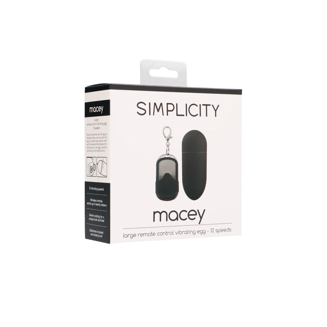 SIM004BLK_1_1 Vibrierendes Ei – mit Fernbedienung und 10 Einstellungen – Macey Simplicity by Shots – Bild 1