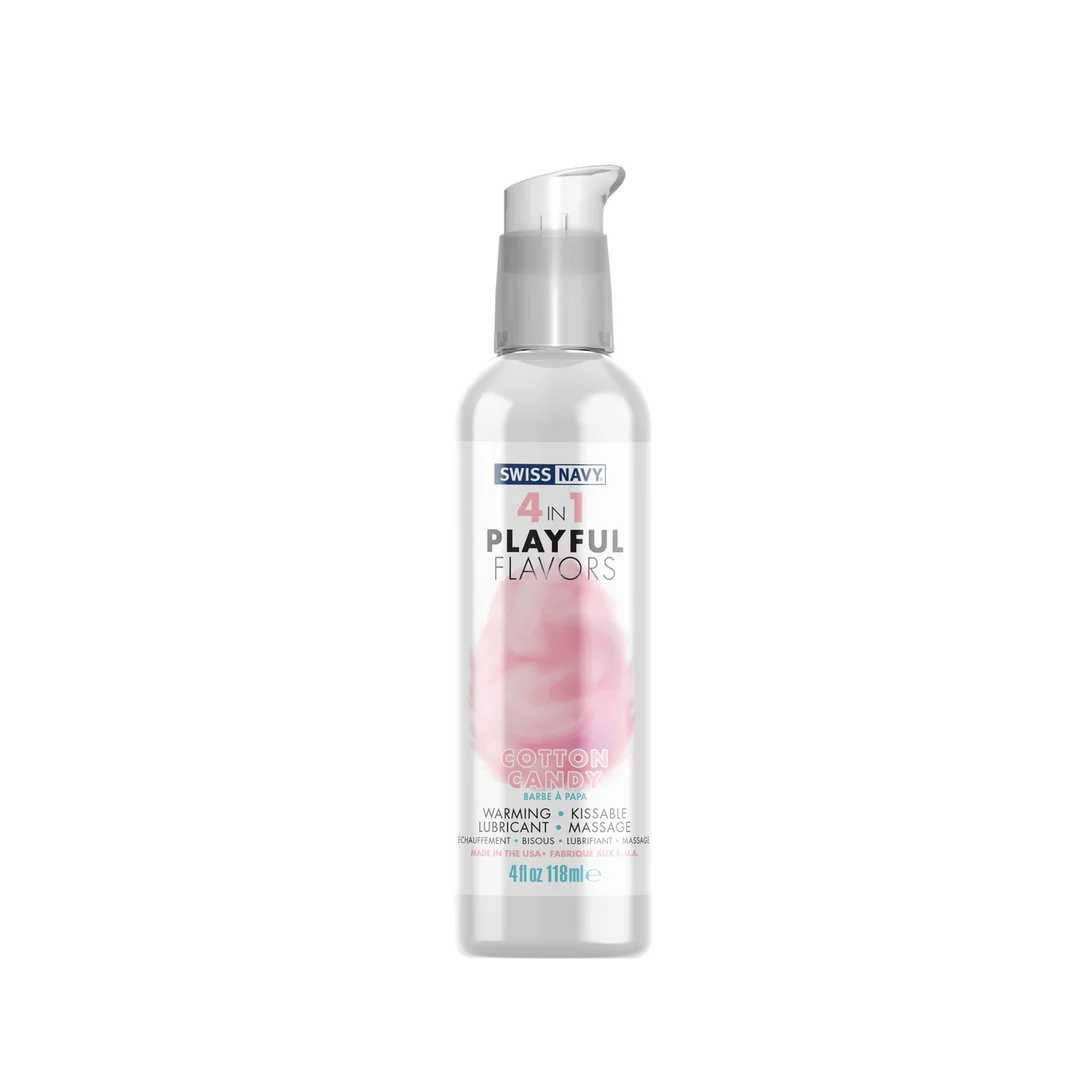 Aromatisiertes Gleitgel – 4 in 1 Playful Flavors, essbar und wärmend – Zuckerwatte – 29,5 ml – Swiss Navy – Bild 5