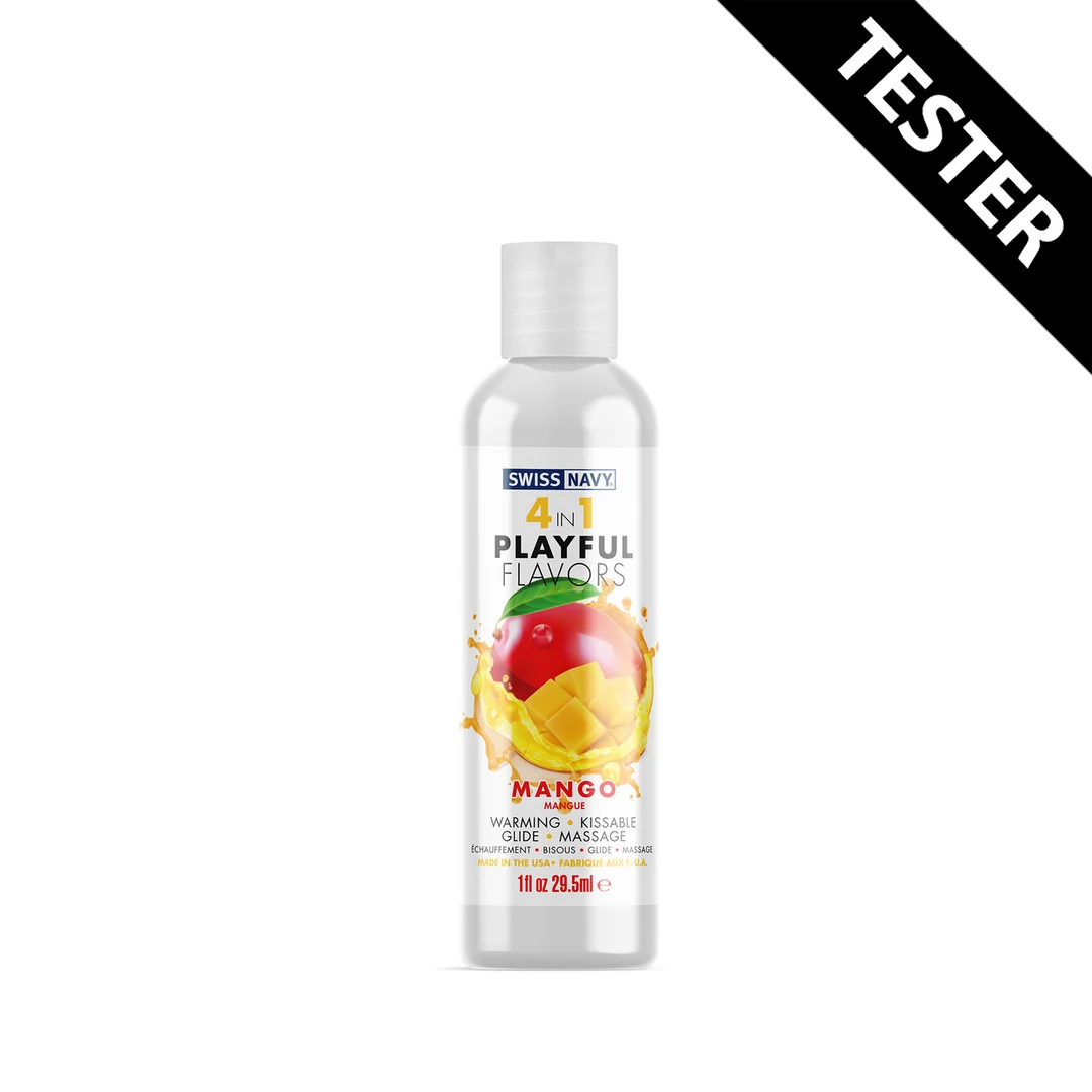 Gleitgel mit Geschmack, 4 in 1 Lubricant, Probiergröße, Mango, 30 ml, Swiss Navy – Bild 3