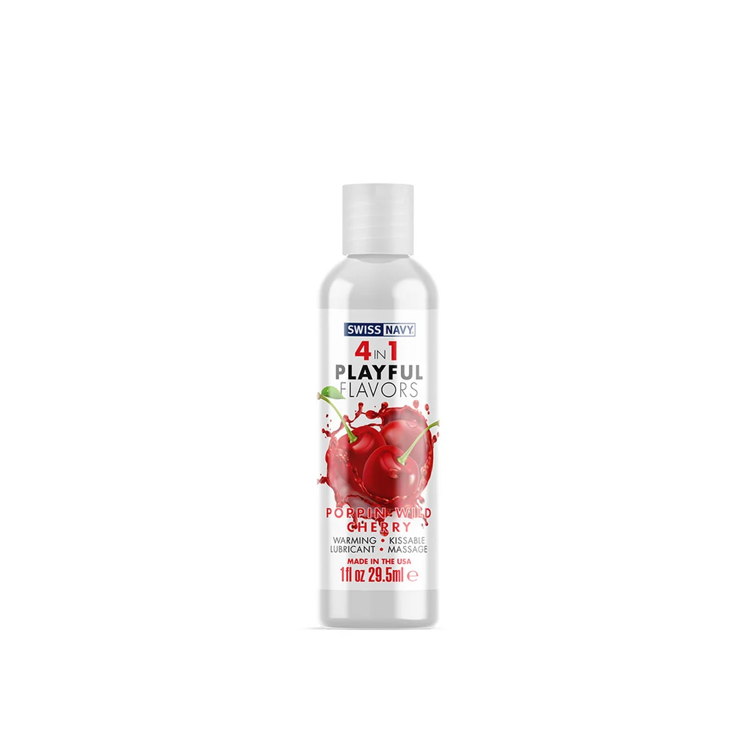 Aromatisiertes Gleitgel – 4 in 1 Playful Flavors - Lubricant with Poppin Wild Cherry Flavor – Kirsche – 29,5 ml – Swiss Navy – Bild 3