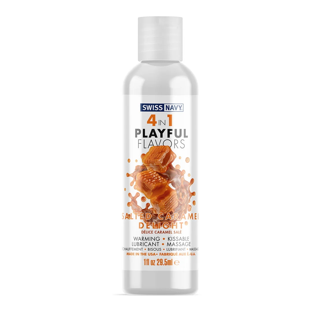 Aromatisiertes Gleitgel – 4 in 1 Playful Flavors – Salted Caramel Delight – 29,5 ml – Swiss Navy – Bild 2