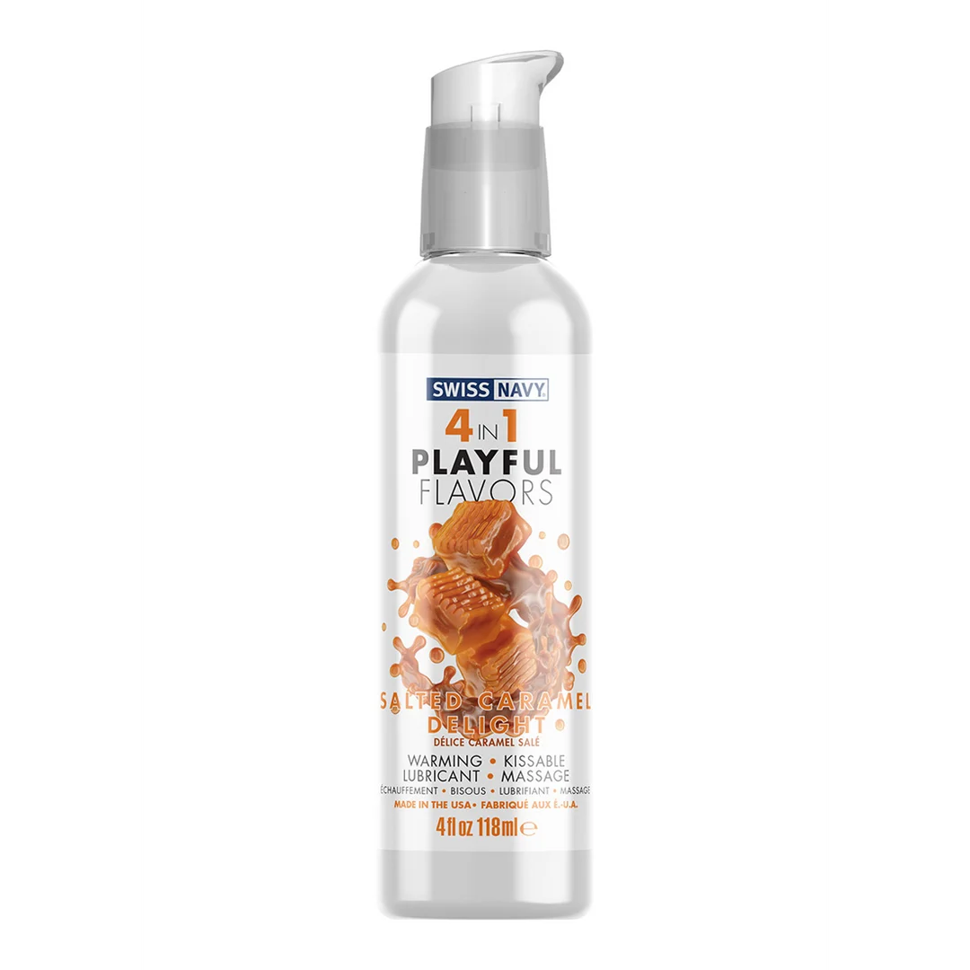Aromatisiertes Gleitgel – 4 in 1 Playful Flavors – Salted Caramel Delight – 29,5 ml – Swiss Navy – Bild 4