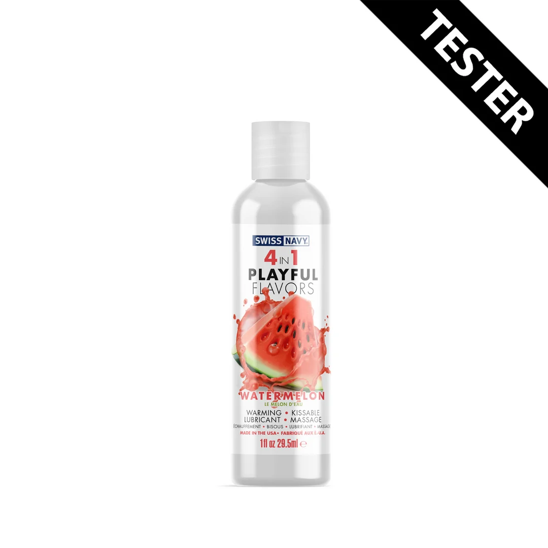 Gleitgel mit Geschmack – wärmendes, essbares und seidig glattes Gel mit 4 Funktionen – Wassermelone – 30 ml – Swiss Navy – Bild 2