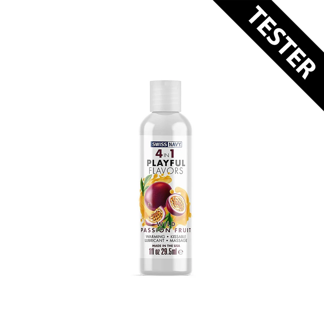 Gleitgel mit Geschmack – 4 in 1 Playful Flavors, essbar und wärmend – Maracuja – 29,5 ml – Swiss Navy – Bild 9