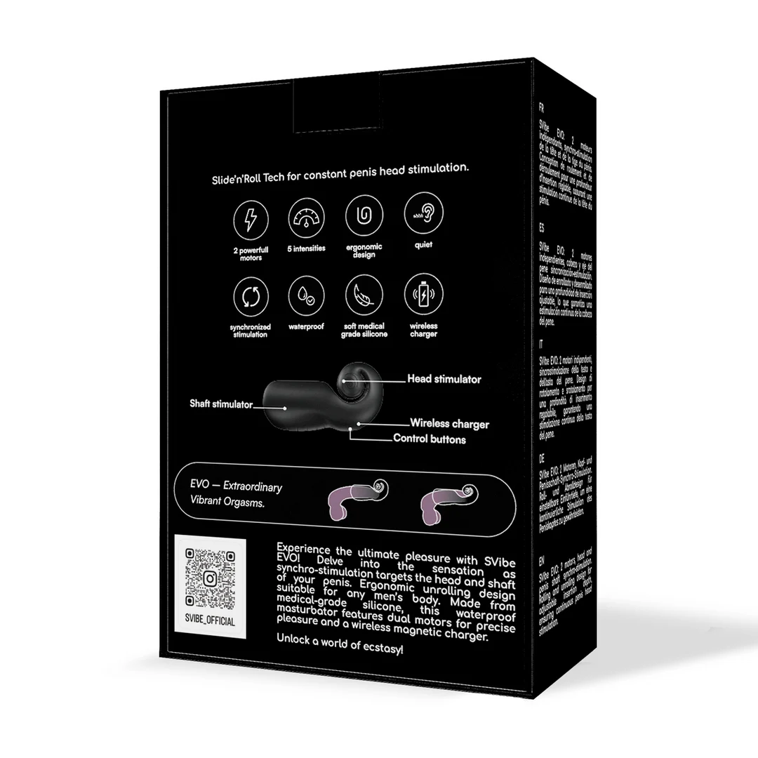 Snail Vibe EVO Doppelstimulator für Männer, schwarz – Bild 2