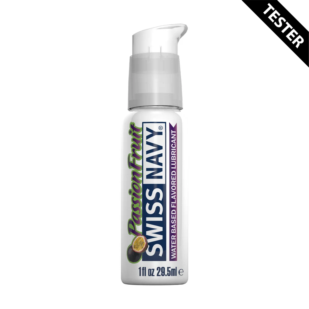 SNFPF1-T_1_1 Gleitgel mit Geschmack – essbares Gel auf Wasserbasis in auslaufsicherer Reiseflasche – Maracuja – 30 ml – Swiss Navy – Bild 1