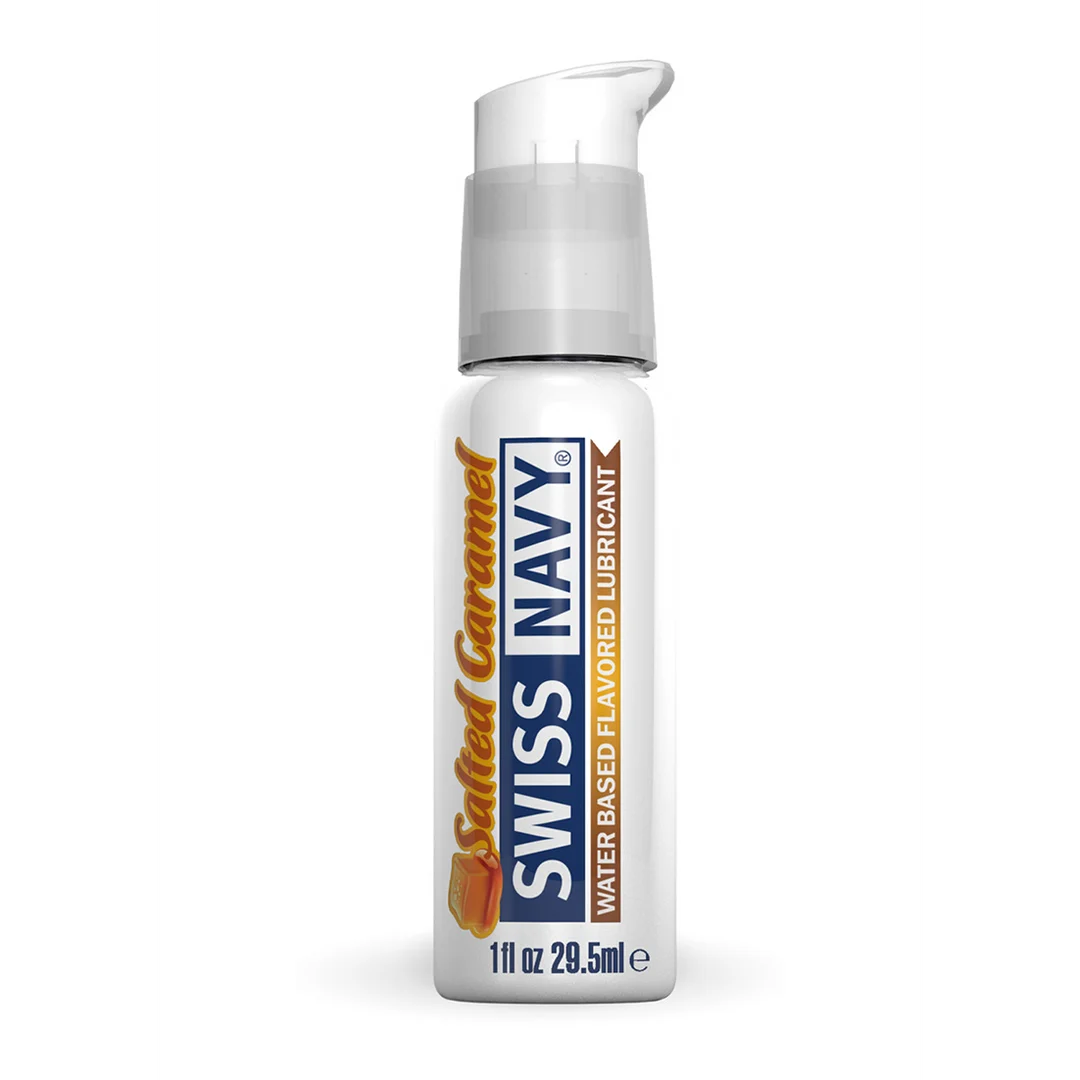 SNFSC1_1_2 Gleitgel mit Geschmack, Gleitmittel mit Geschmack nach Salzkaramell, Salzkaramell, 30 ml, Swiss Navy – Bild 1