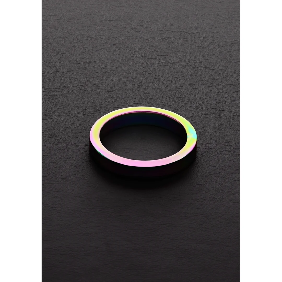 Nicht vibrierender Cockring mit eloxierter Oberfläche – Rainbow Flat C Ring – Bild 2