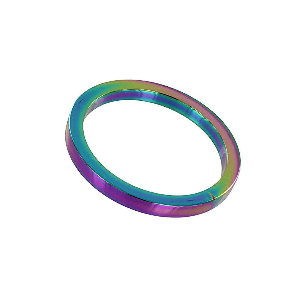 Nicht vibrierender Cockring mit eloxierter Oberfläche – Rainbow Flat C Ring – Bild 3