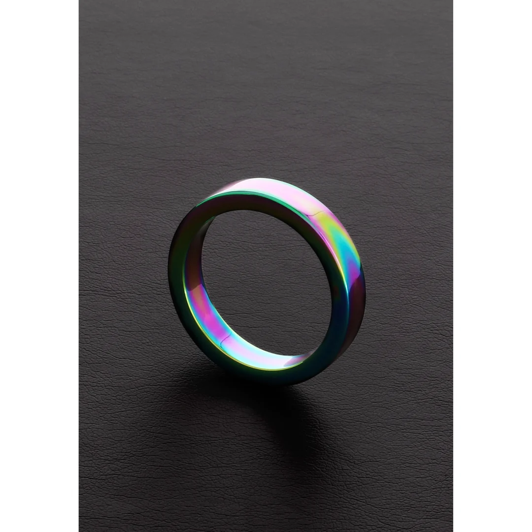 Nicht vibrierender Cockring mit eloxierter Oberfläche – Rainbow Flat C Ring – Bild 4