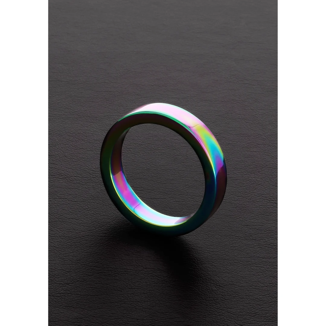 Nicht vibrierender Cockring mit eloxierter Oberfläche – Rainbow Flat C Ring – Bild 7