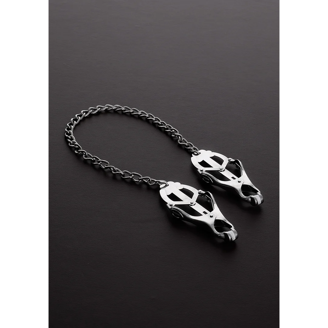 Steel by Shots Clover Brustwarzenklemmen mit Kette – Bild 3