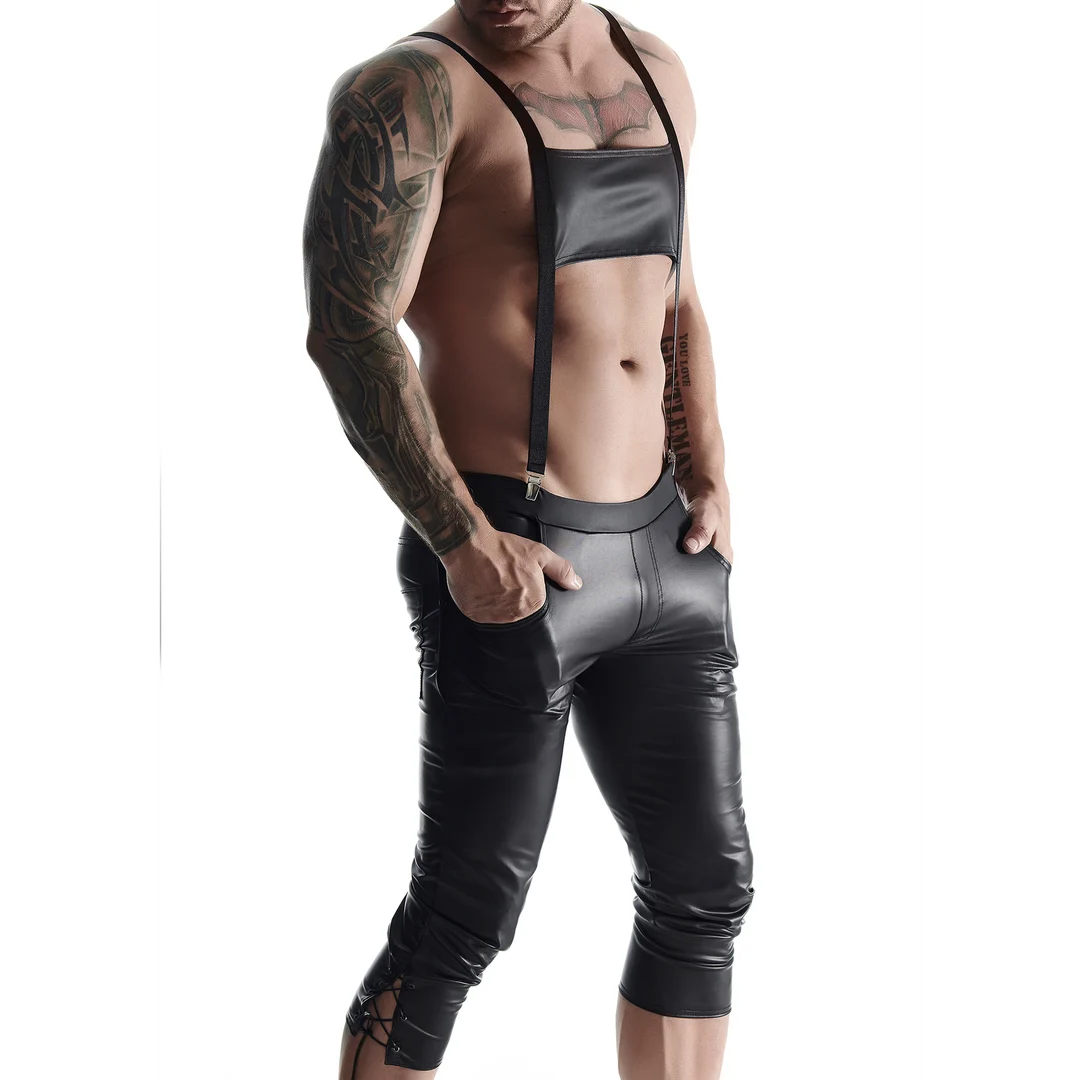 Fetish Outfit in Wetlook mit Metalldetails für ihn – Regnes Fetish Planet – Bild 3
