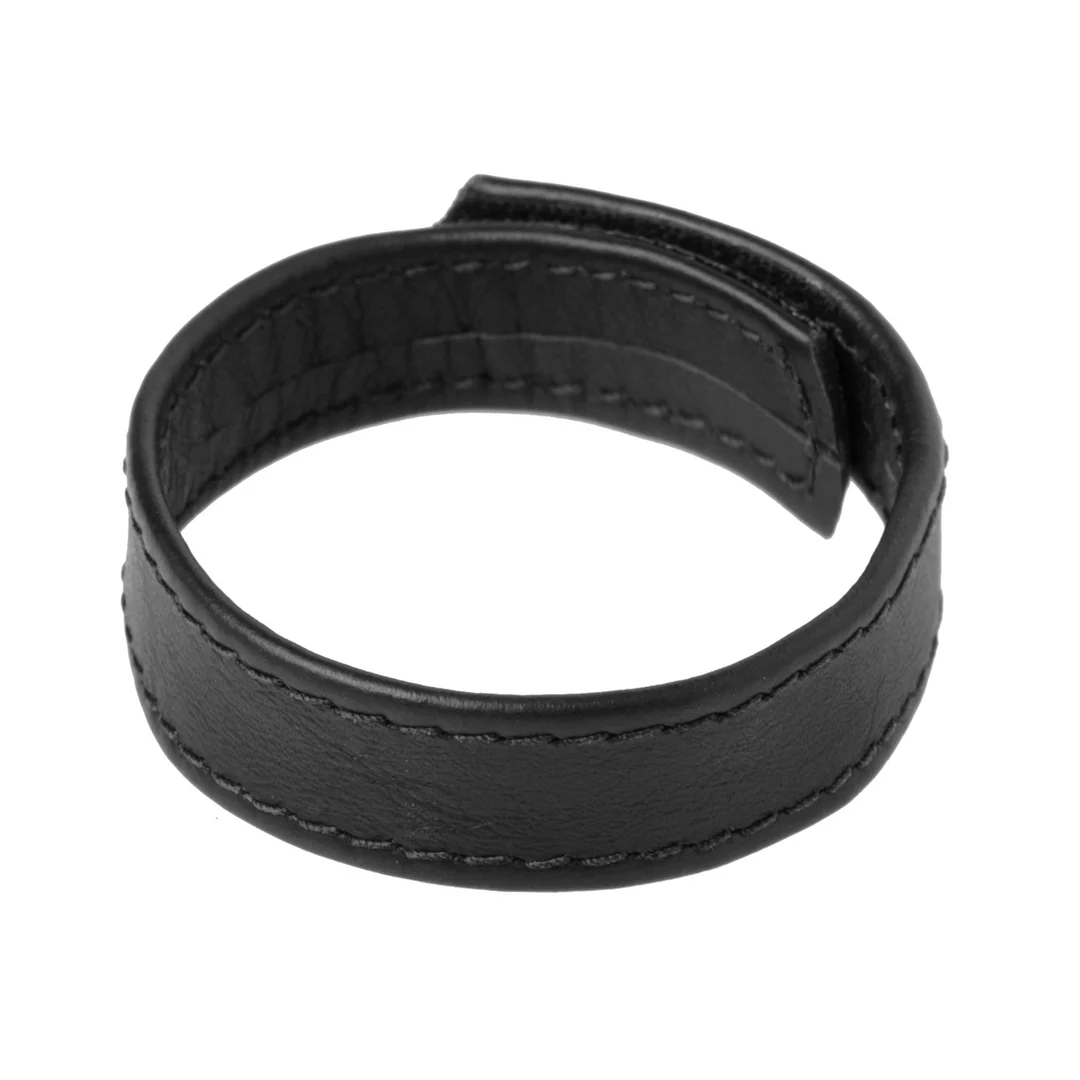 XR Brands Cockring aus Leder mit Klettverschluss – Bild 1