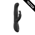 Rabbit Vibrator mit drehbaren Perlen und doppelter Stimulation – schwarz (Izara), VIVE by Shots