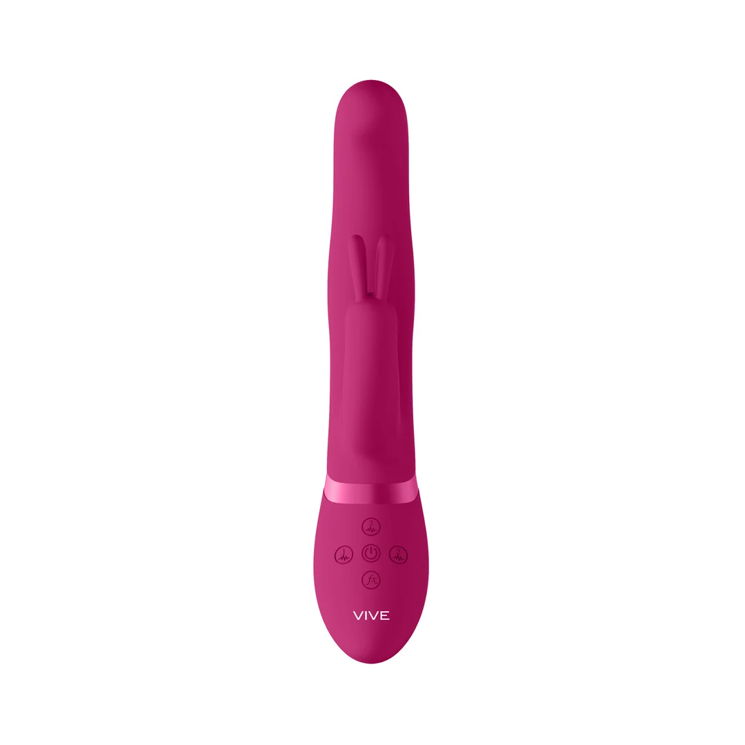 Rabbit Vibrator mit drehbaren Perlen und doppelter Stimulation – schwarz (Izara), VIVE by Shots – Bild 12