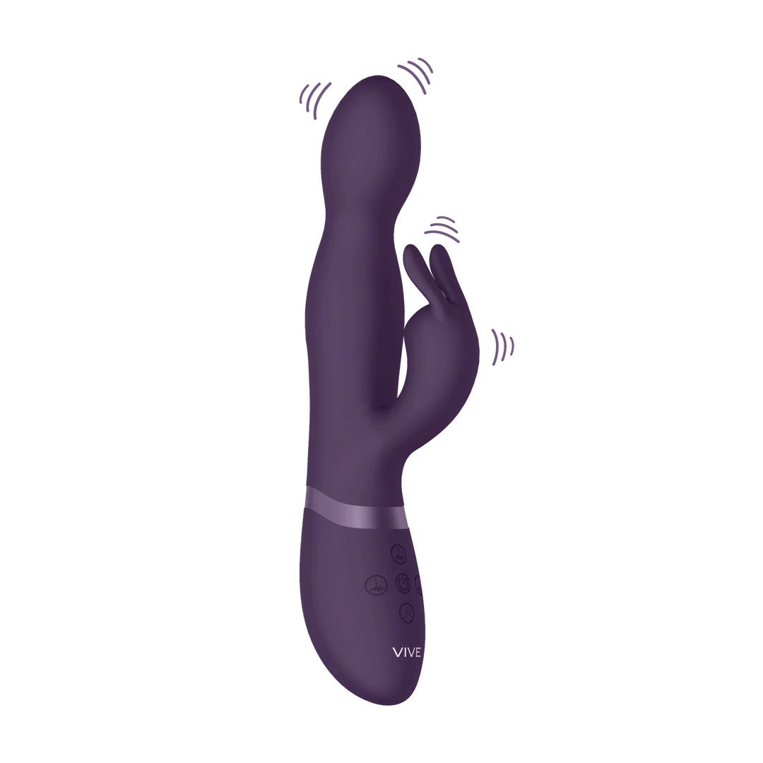 Rabbit Vibrator mit 360° rotierender G Punkt Spitze und 10 Einstellungen, VIVE by Shots, lila – Bild 4