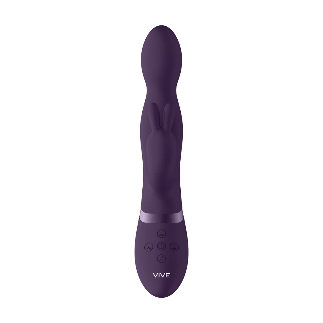 Rabbit Vibrator mit 360° rotierender G Punkt Spitze und 10 Einstellungen, VIVE by Shots, lila – Bild 5