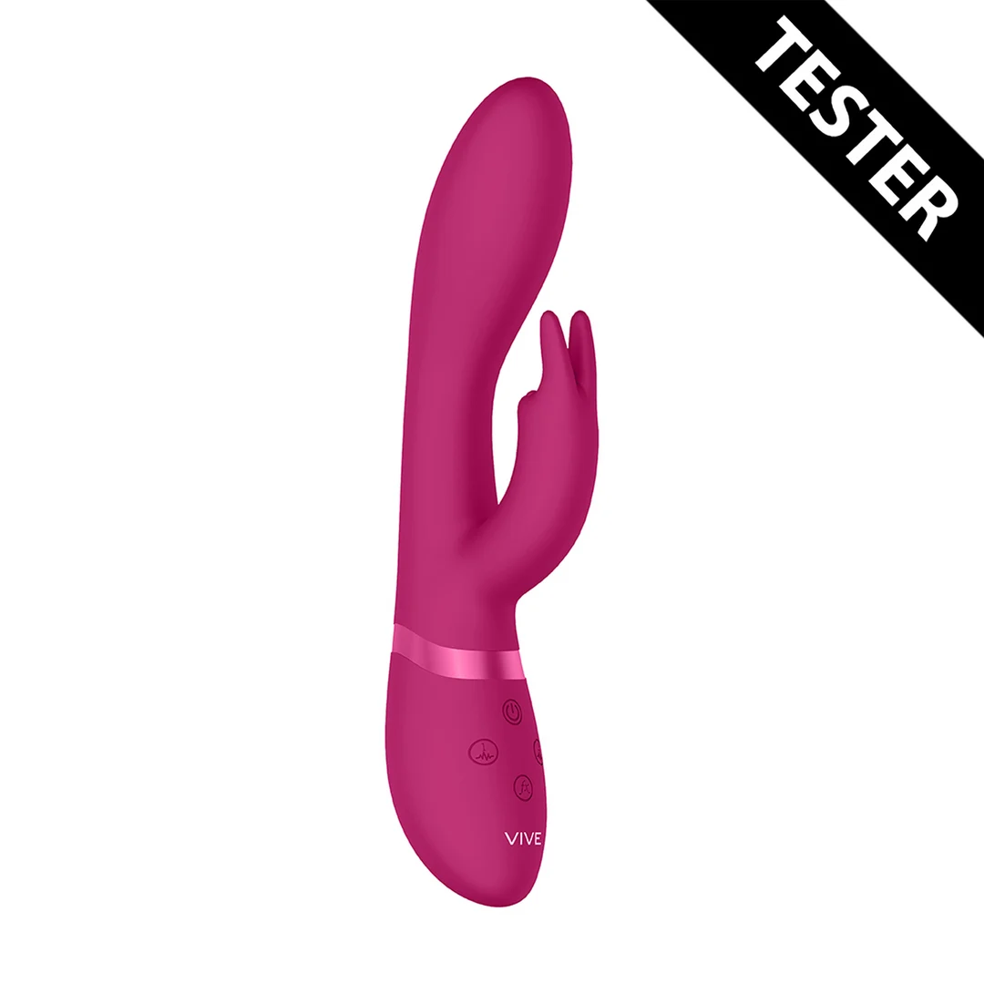 VIVE016PNKTEST_1_1 Rabbit Vibrator mit 10 Einstellungen für G Punkt und Klitoris, aufladbar und wasserdicht, VIVE by Shots, rosa VIVE by Shots – Bild 1