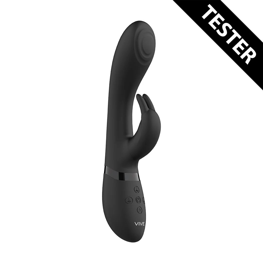 VIVE017BLKTEST_1_1 Rabbit Vibrator mit Pulswellen G Punkt Spitze und Klitorisvibrator, schwarz, VIVE by Shots – Bild 1