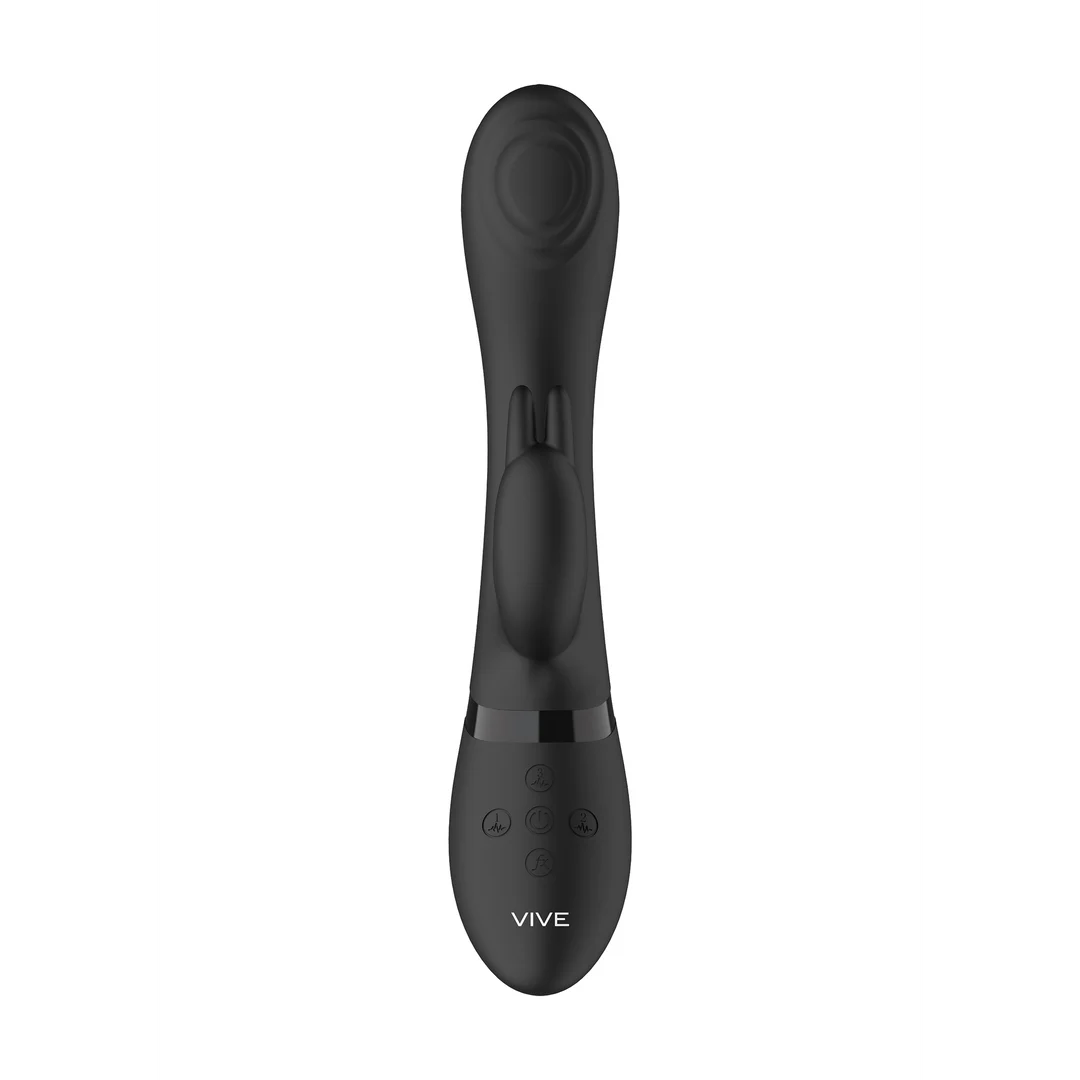 Rabbit Vibrator mit Pulswellen G Punkt Spitze und Klitorisvibrator, schwarz, VIVE by Shots – Bild 11