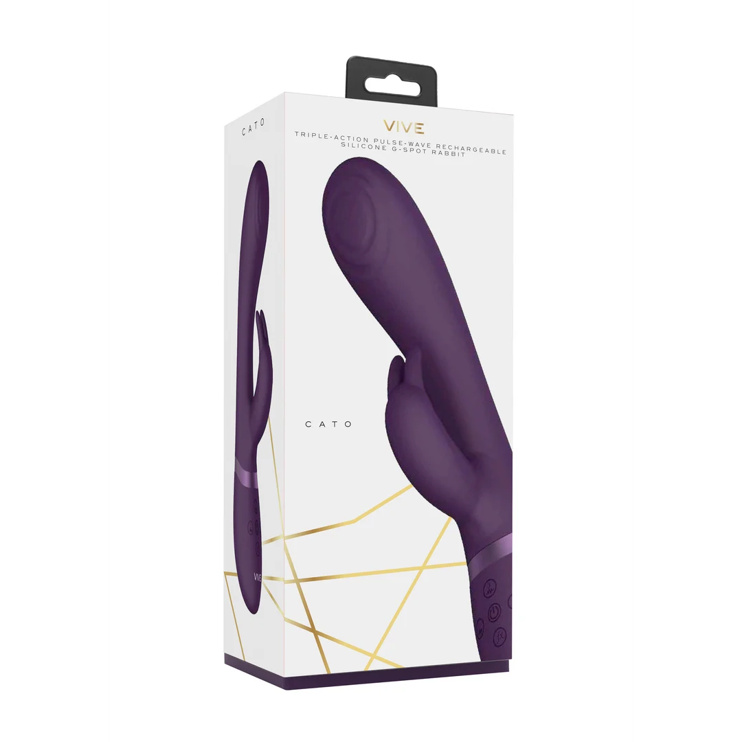 Rabbit Vibrator mit Pulswellen G Punkt Spitze und Klitorisvibrator, schwarz, VIVE by Shots – Bild 2