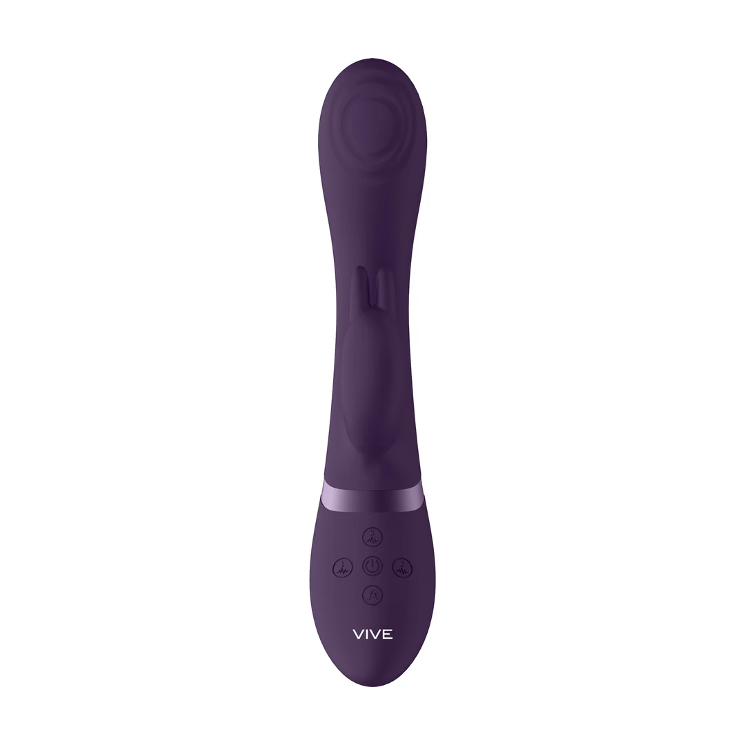 Rabbit Vibrator mit Pulswellen G Punkt Spitze und Klitorisvibrator, schwarz, VIVE by Shots – Bild 5