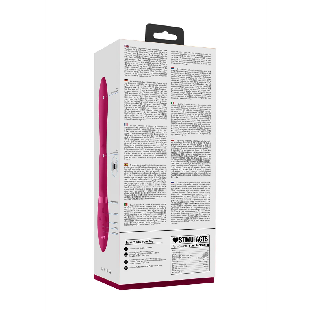 Rabbit Vibrator mit Pulswellen Klitorisstimulation und 10 Funktionen, VIVE by Shots, Rosa, VIVE by Shots – Bild 15