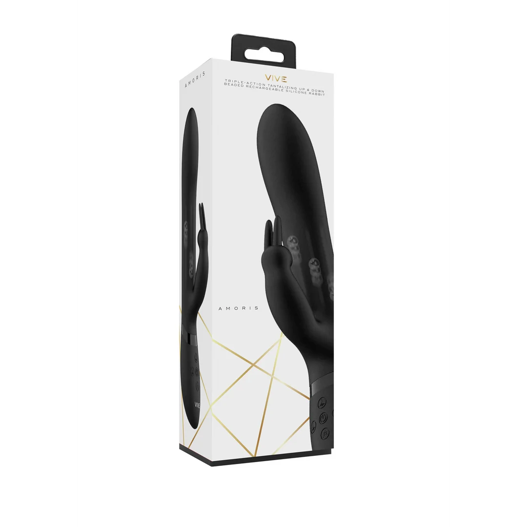 Rabbit Vibrator mit Perlenbewegung und 3 Motoren, VIVE by Shots, schwarz VIVE by Shots – Bild 2