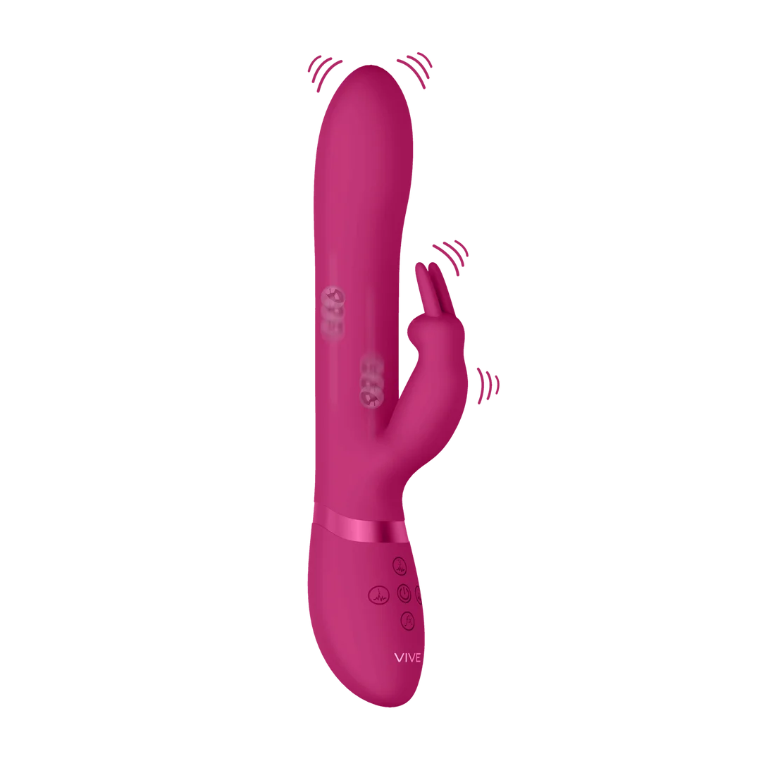 Rabbit Vibrator mit Perlenbewegung und 3 Motoren, VIVE by Shots, schwarz VIVE by Shots – Bild 10