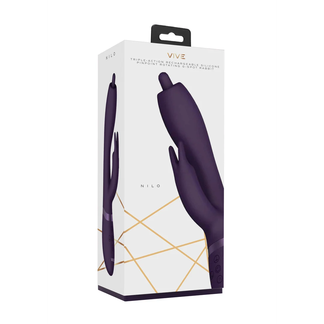 Rabbit Vibrator mit um 360° rotierender G Punkt Spitze und Klitorisstimulation, VIVE by Shots, lila VIVE by Shots – Bild 8