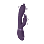 Rabbit Vibrator mit um 360° rotierender G Punkt Spitze und Klitorisstimulation, VIVE by Shots, lila VIVE by Shots – Bild 10