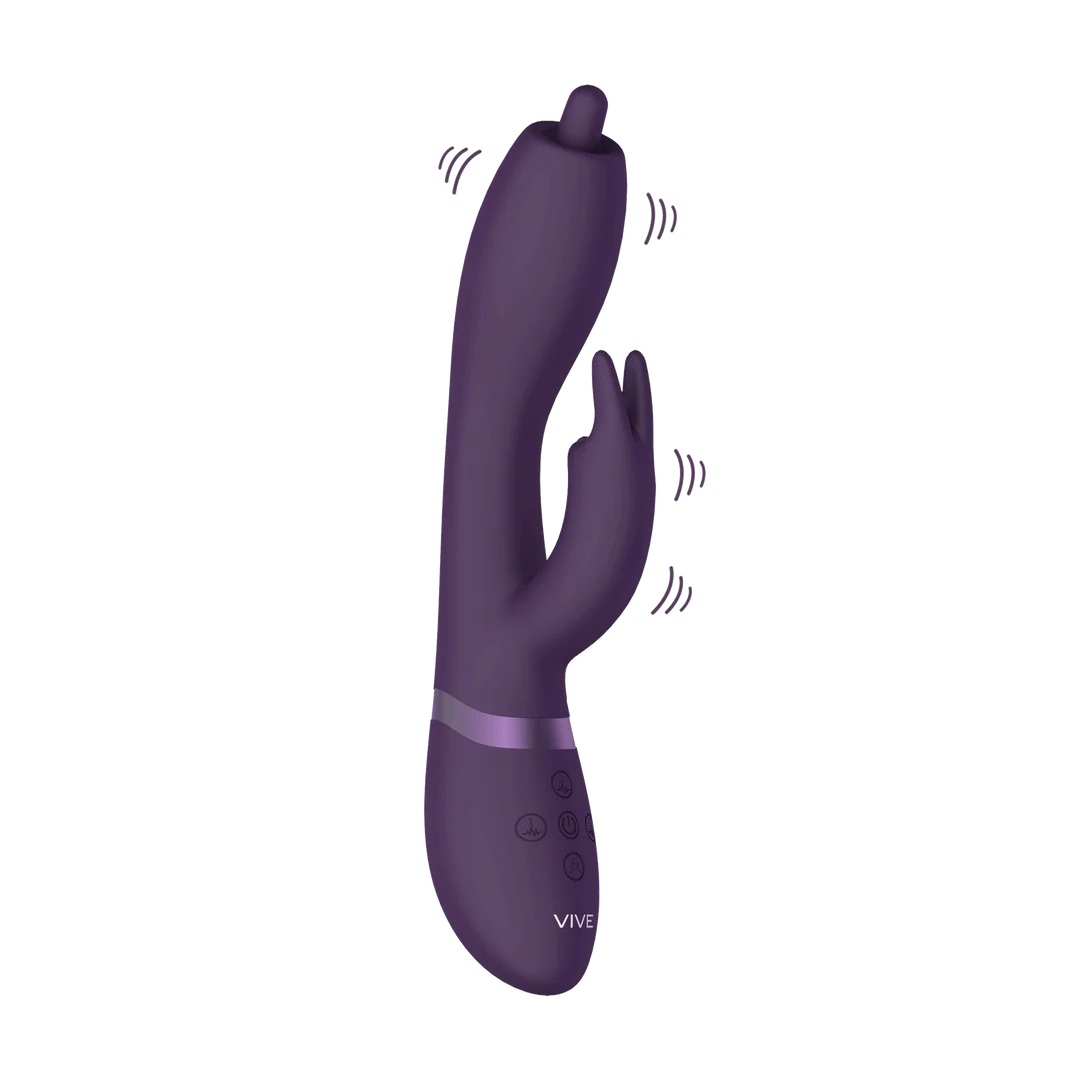 Rabbit Vibrator mit um 360° rotierender G Punkt Spitze und Klitorisstimulation, VIVE by Shots, lila VIVE by Shots – Bild 10