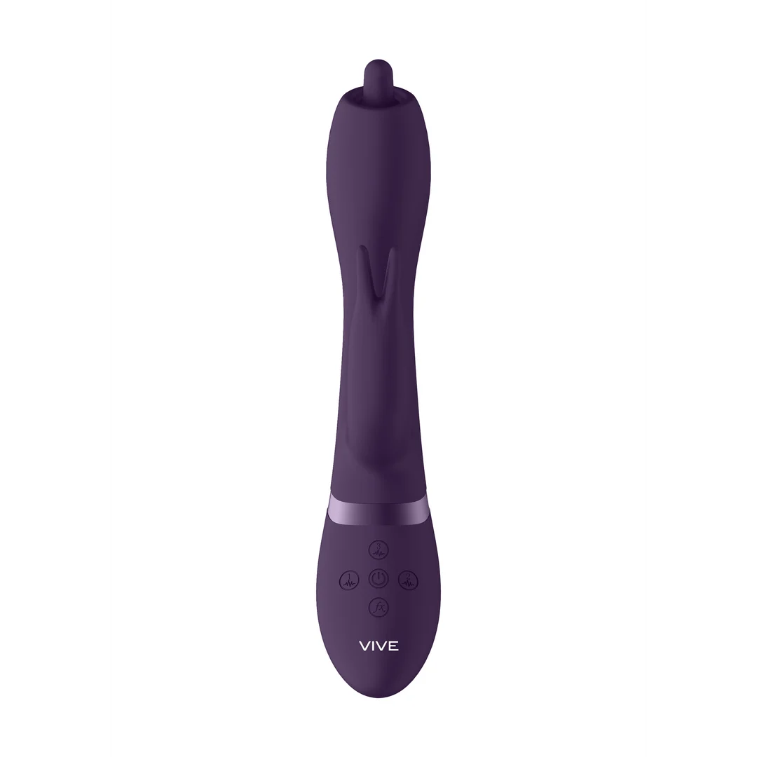 Rabbit Vibrator mit um 360° rotierender G Punkt Spitze und Klitorisstimulation, VIVE by Shots, lila VIVE by Shots – Bild 11