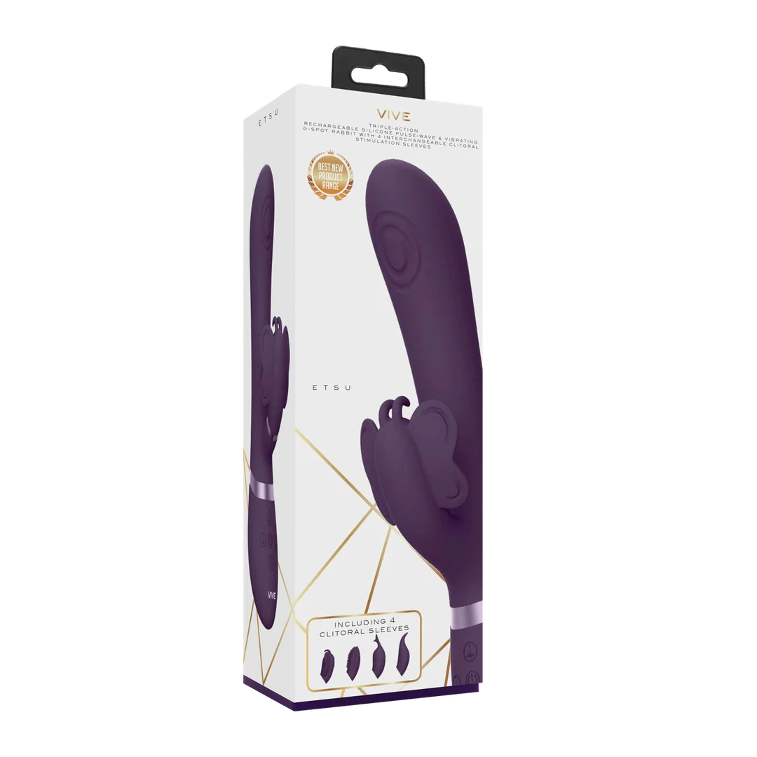 Rabbit Vibrator – Stimulation mit Pulse Wave für G Punkt und Klitoris – VIVE Etsu lila VIVE by Shots – Bild 8
