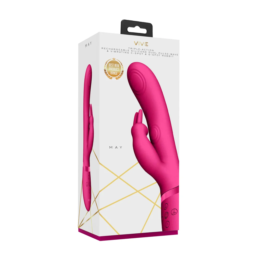 Rabbit Vibrator mit dualer Pulswelle und Höhepunkt Taste – VIVE by Shots, Rosa, VIVE by Shots – Bild 6