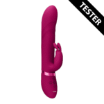 Rabbit Vibrator – vibrierende Spitze und rotierende Perlen – VIVE by Shots, rosa VIVE by Shots