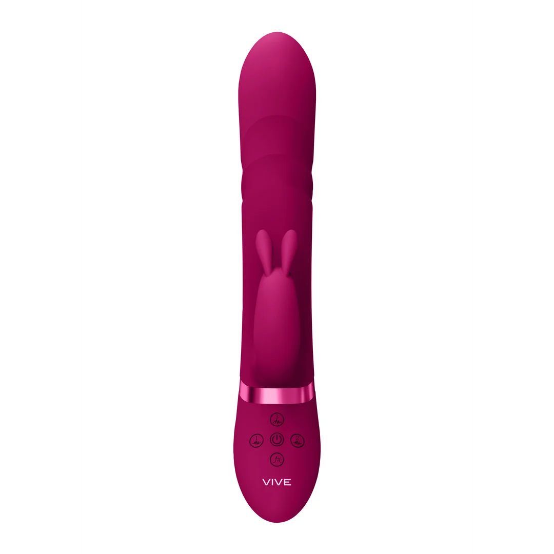Rabbit Vibrator – vibrierende Spitze und rotierende Perlen – VIVE by Shots, rosa VIVE by Shots – Bild 4