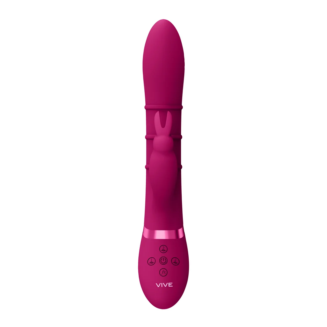Rabbit Vibrator mit auf und ab beweglichen Ringen – VIVE lila VIVE by Shots – Bild 5