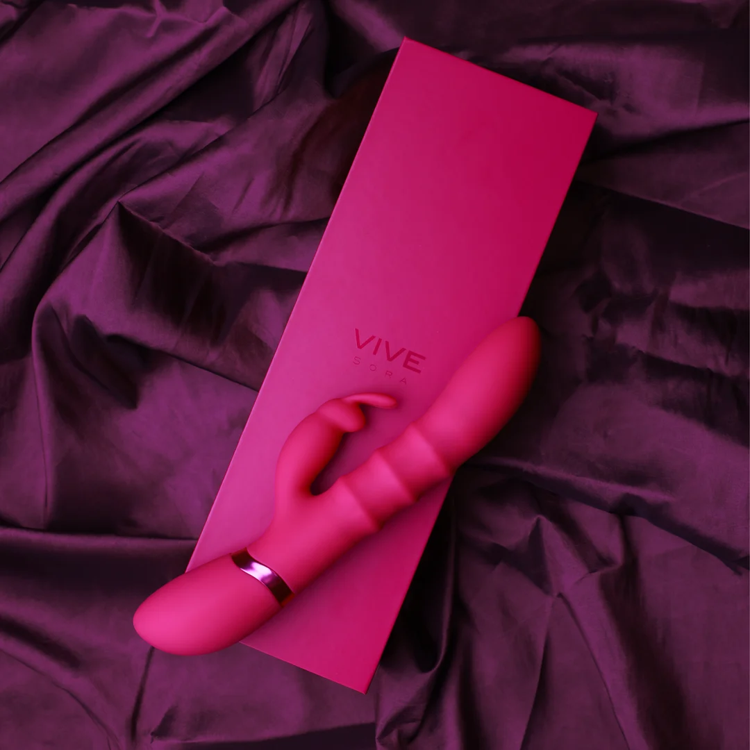 Rabbit Vibrator mit auf und ab beweglichen Ringen – VIVE lila VIVE by Shots – Bild 6